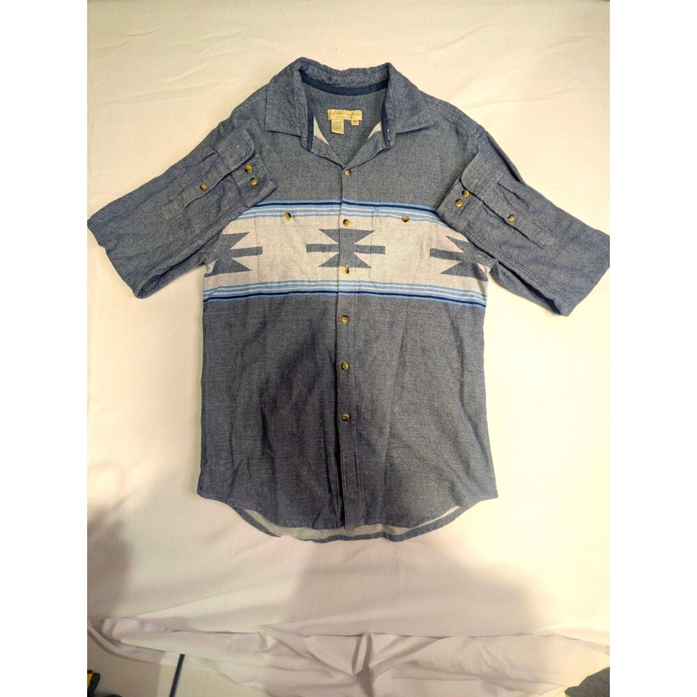 The Territory Ahead Men’s M Cotton Geometric Long Sleeve Button-Up Pockets